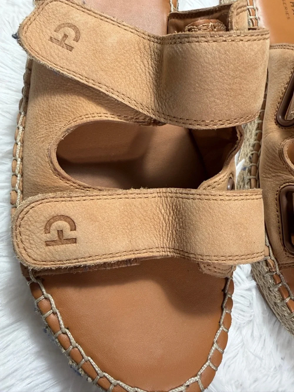 Cole Haan Tan Leather Double-Strap Slide Sandals - Picture 3 of 8